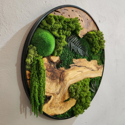 Moss and Olive Wood Wall Art