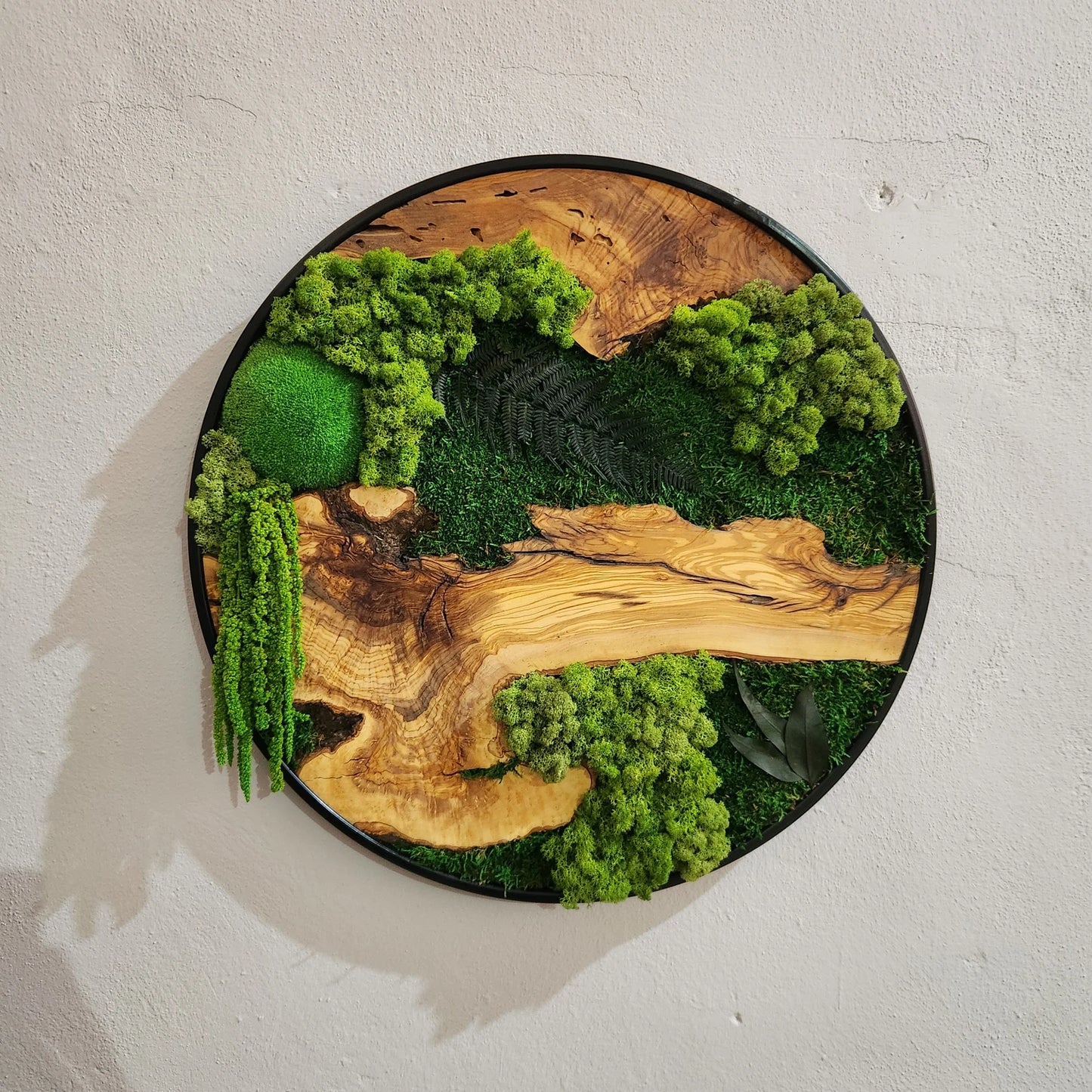 Moss and Olive Wood Wall Art