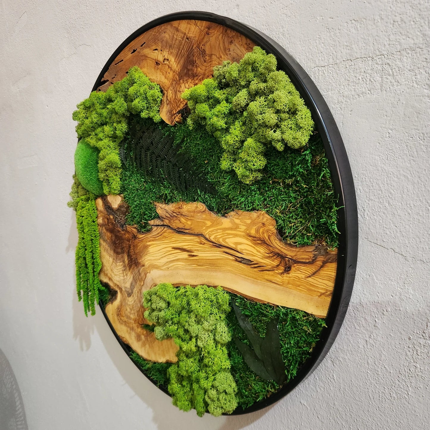 Moss and Olive Wood Wall Art