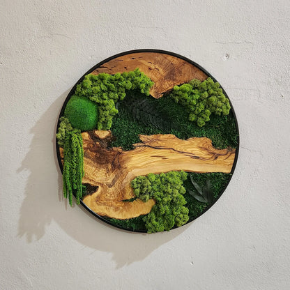 Moss and Olive Wood Wall Art